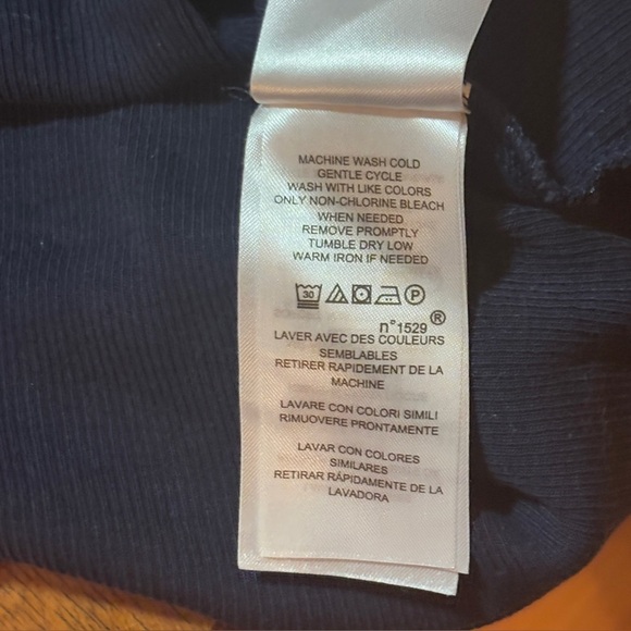 Ralph Lauren Vtg Ribbed Cap Ruffled Sleeve Navy Top Womens SZ M Casual Office - Picture 8 of 9